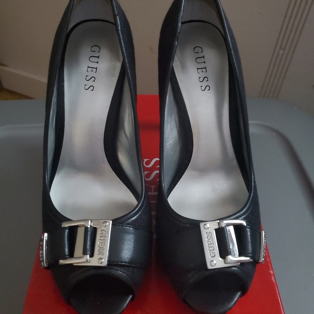 Guess peep toe high heels